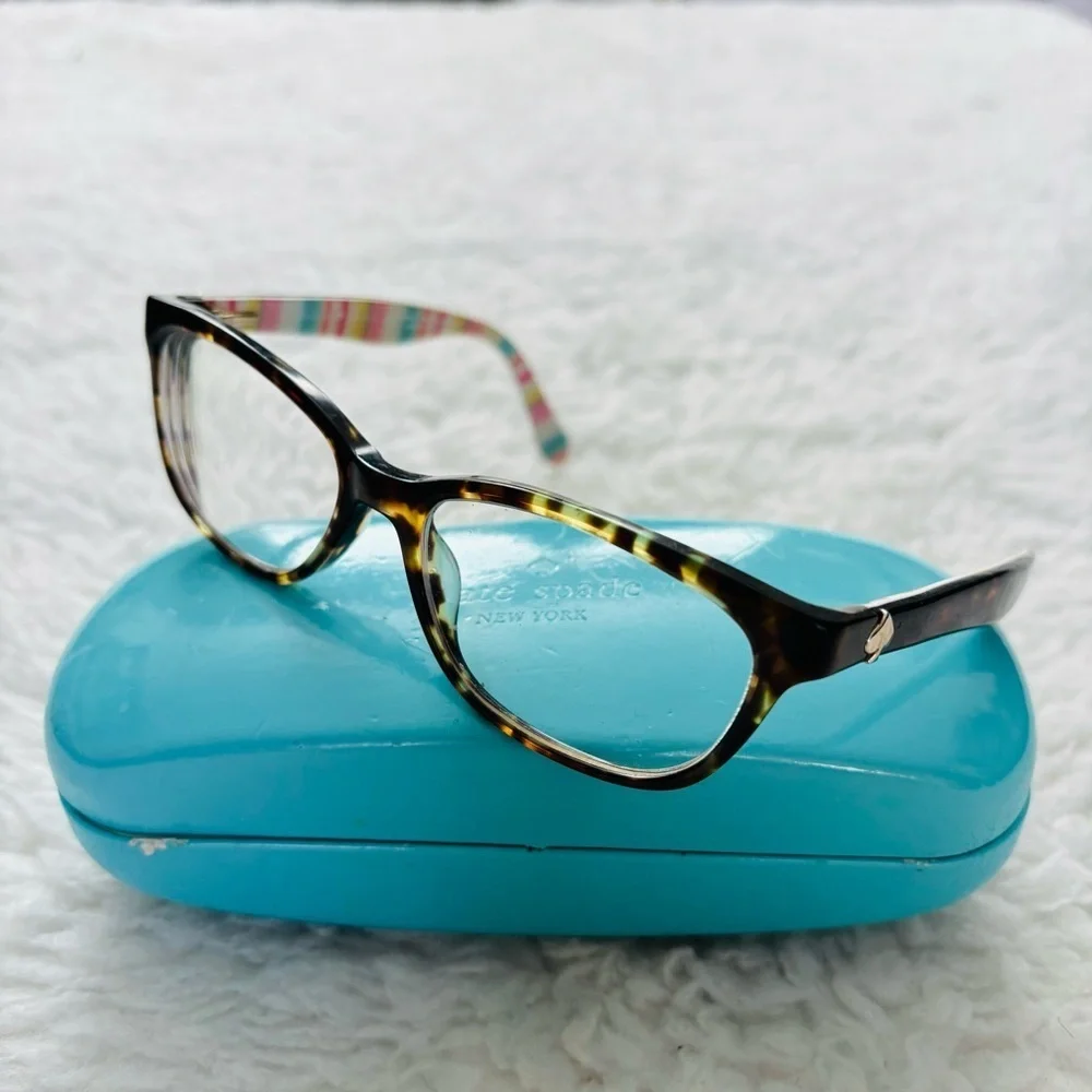 Kate Spade New York Dark Brown Tortoise/Multicolor Eyeglasses Frame only w/ Case